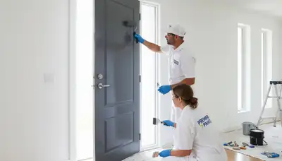 Professional door painting service by house painters in Overland Park, KS