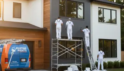 Professional exterior house painters in Overland Park KS applying fresh paint for lasting curb appeal