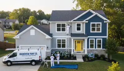 Professional house painters in Overland Park KS providing expert residential painting services