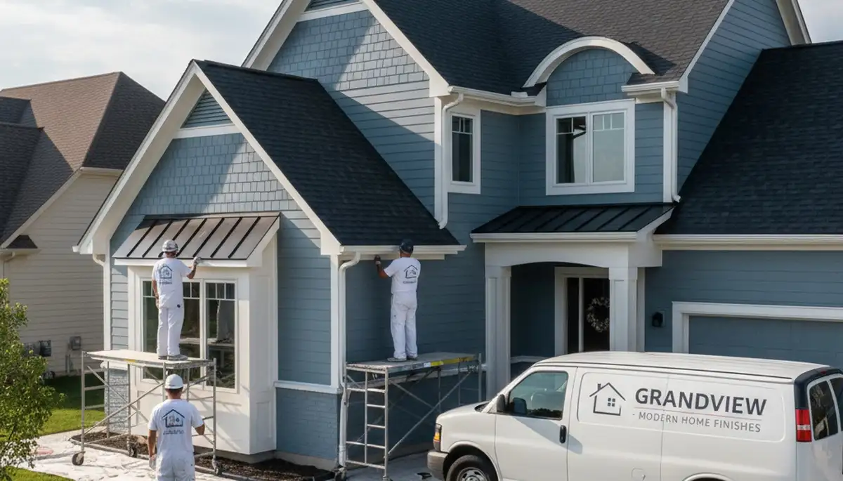 Professional house painters transforming home interior walls in Overland Park, KS
