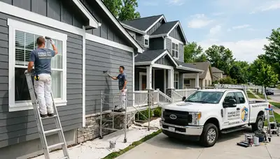 Professional house painters providing interior painting services in Overland Park, Kansas