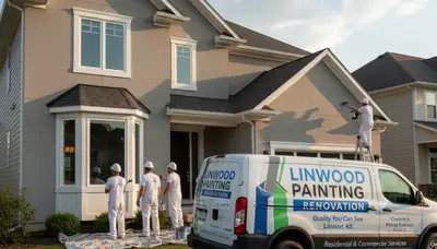 Interior painting crew serving Overland Park, KS in a professional house-painting project