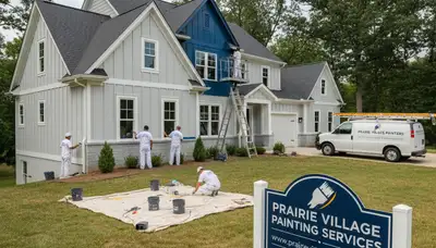 Professional house painters in Overland Park KS providing expert interior wall painting services