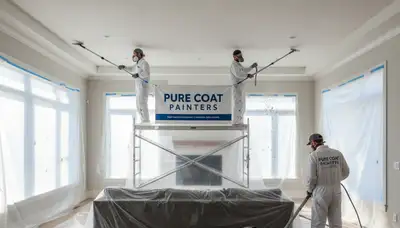 Professional popcorn ceiling removal by house painters in Overland Park, KS for smooth modern interiors